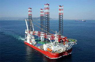 One of the world's largest Self-Elevating Platform vessels, the Seajacks Scylla, owned and operated by Seajacks