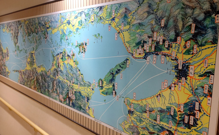 瀬戸内海のレトロな航路図